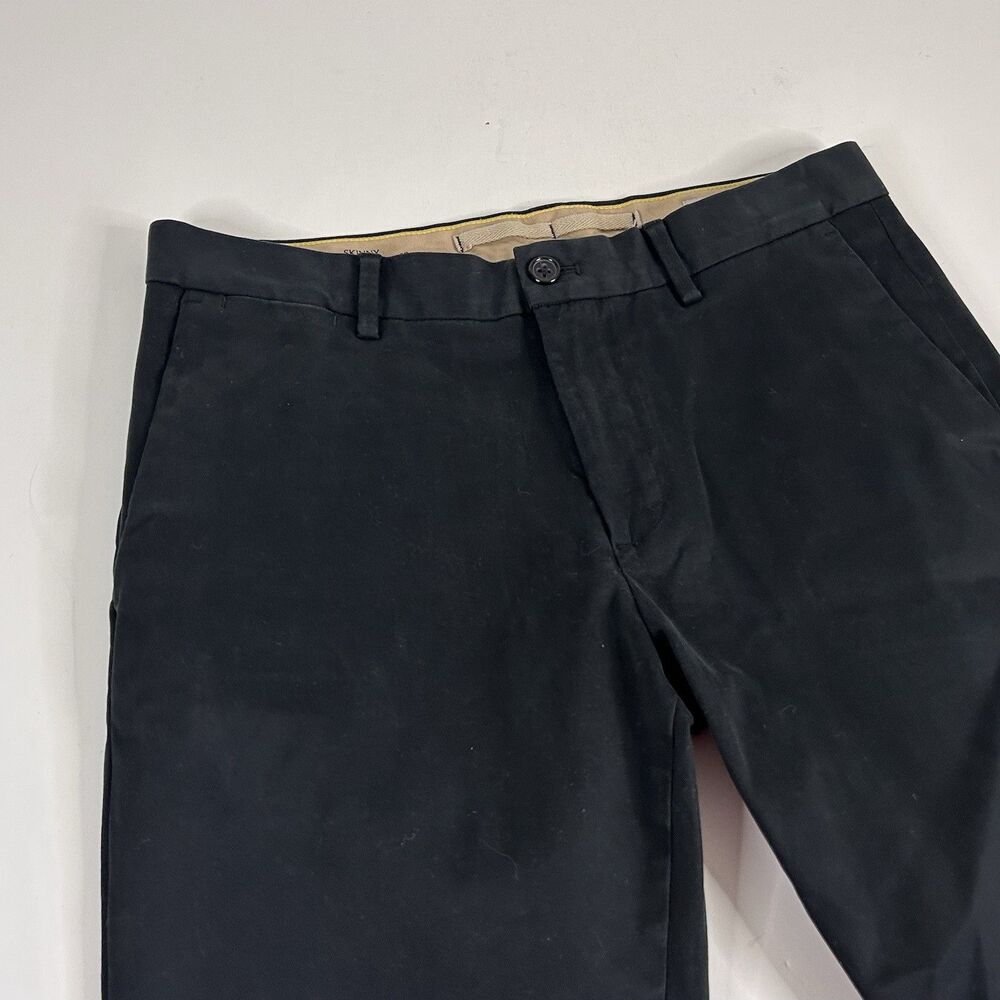 Banana Republic 32 x 28 Skinny Chino Pants Black Cotton Blend Flat Front - Picture 2 of 6